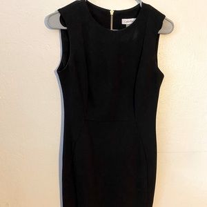 Calvin Klein Knee Length Fitted Black Dress